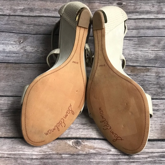 Sam Edelman Scott Leather Wedge Sandals - Picture 8 of 9